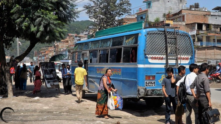Autobuses tradicionales en Nepal
